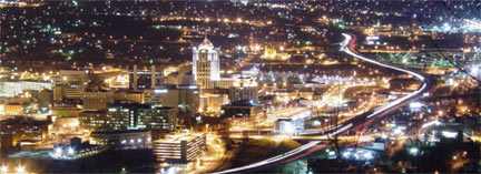 Roanoke, Virginia at night