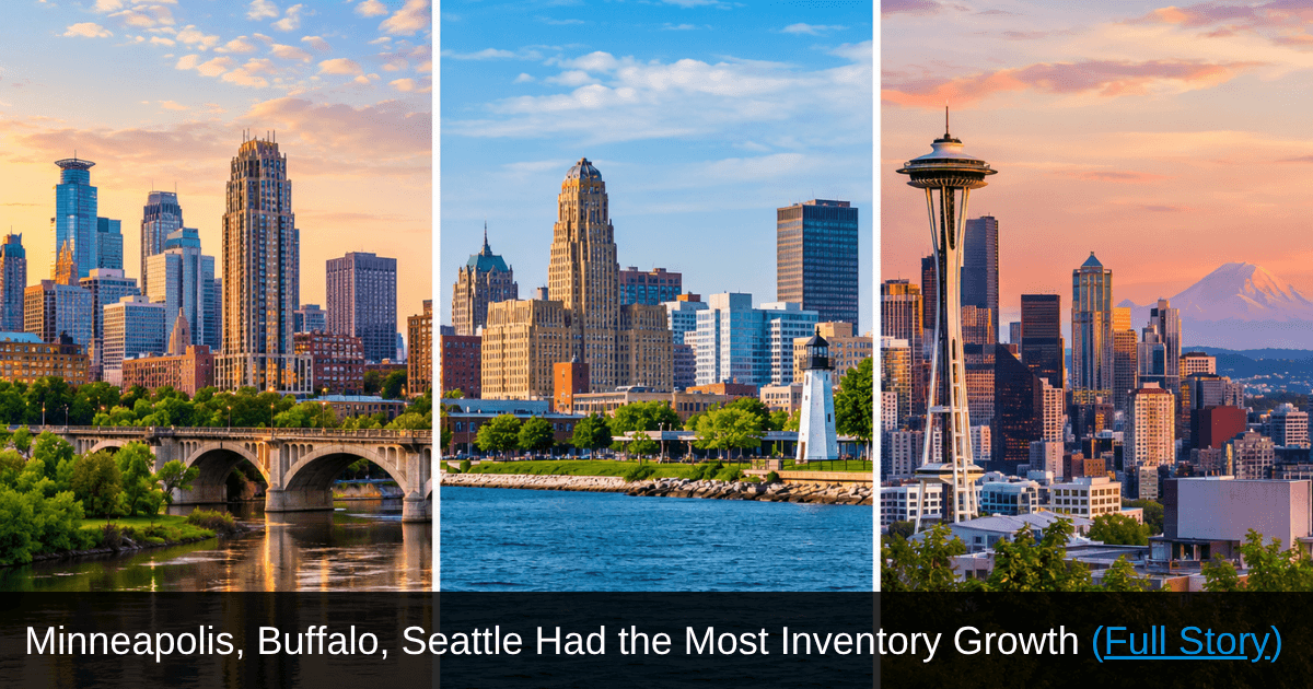 Markets with the most inventory growth